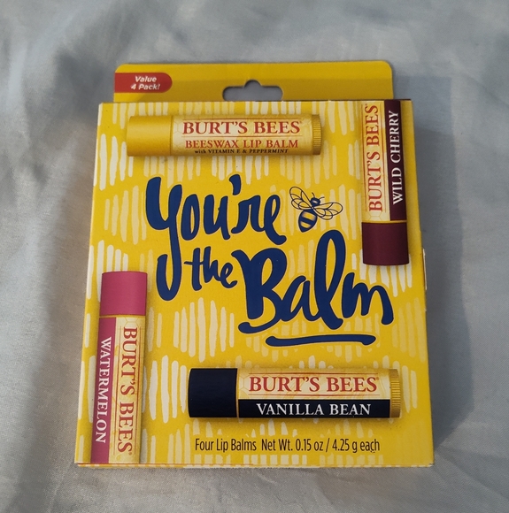 NWT!! Burt's Bees Lip Balm Set (4pk) - Picture 1 of 5
